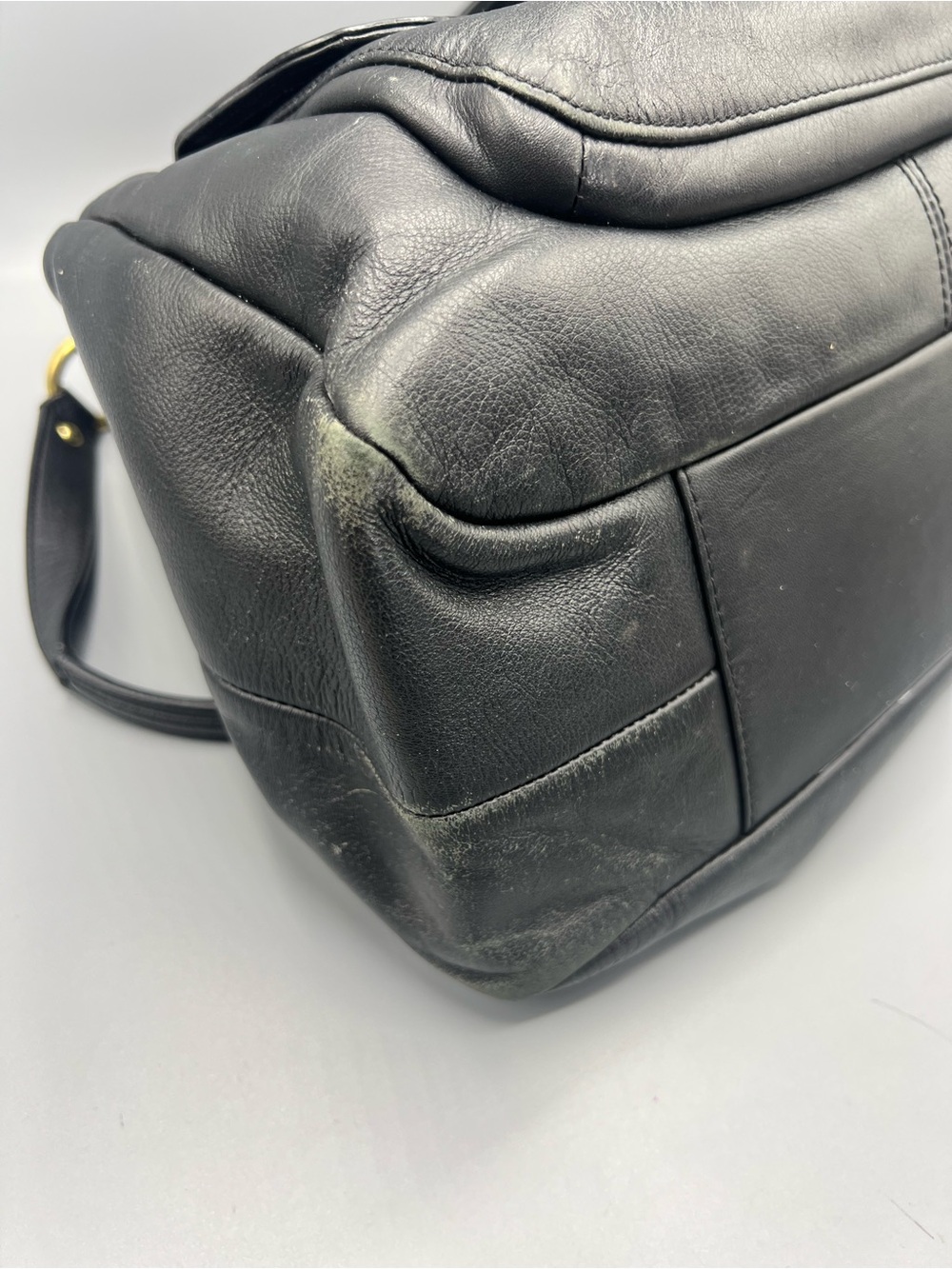 Coach Campbell Black Leather Hobo Shoulder Bag Large Buckle Gold Hardware - Picture 15 of 15